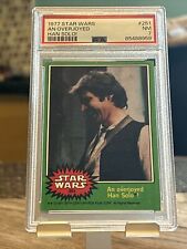 Vintage 1977 Topps Star Wars Series 4 Green #251 An Overjoyed Han Solo PSA 7 NM picture