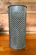 Antique Primitive Punched Tin Grater Round Cylinder Early EVE-WARE Kitchen Tool picture