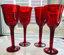 La Mediterranea Water Goblet Hand Crafted Made in Spain Glass Rare Color Red-4 picture