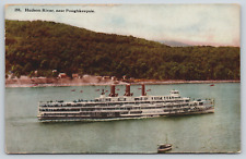 Postcard, Hudson River Near Poughkeepsie, New York, Unposted, Steamer picture