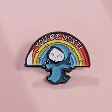 Enamel Pin - Grim Reaper - You’re Next - Cute Funny Rainbow Pride Pinback picture
