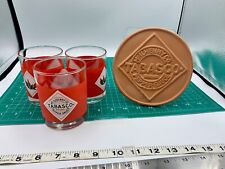 Tabasco Brand Tumbler Set of 3 & Wall Plaque Peppersauce Drinking Glass Bourbon picture