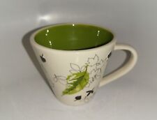 Starbucks Coffee Mug Cup 2007 Embossed Leaf Green Ceramic 10oz picture