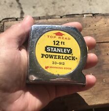 Vintage STANLEY 33-912 TOP READ 12 ft POWERLOCK Tape Measure USA Belt Clip USED picture