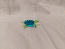 Miniture Art Glass Animal Blue And Green Turtle 1.5