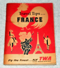 VINTAGE TWA AIRLINES TRAVEL TIPS BOOKLET FRANCE 1956 127 PAGES picture