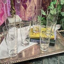 RARE Set of Six Albert Sickles MCM Gamebird Crystal Highball Drinking Glasses picture