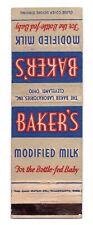 c1940s Baker’s Modified Baby Milk Cleveland Ohio OH Vintage Matchbook Cover picture