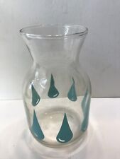 Vtg Mid Century Glass 8 Cup Carafe Aqua Turquoise Teardrop Design MCM USA picture