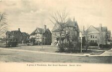 c1905 Residences on East Grand Boulevard, Detroit, Michigan Postcard picture