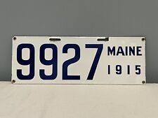1915 Maine Porcelain License Plate #9927 Ing-Rich Super Clean  picture