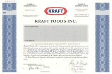 Kraft Foods Inc. - dated 2001 Specimen Stock Certificate - Cadbury, Jacobs, Kraf picture
