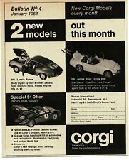 1968 CORGI diecast cars James Bond Toyota 2000, Lancia Fulvia Vintage Print Ad picture