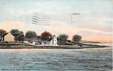 1914 Bristol Ferry Light House Bristol RI post card picture
