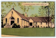 c1950s St. Anthony's Catholic Church Angola Indiana IN Vintage Postcard picture