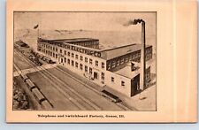 Postcard Illinois Genoa Telephone and Switchboard Factory Railroad picture