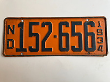 1934 North Dakota License Plate All Original Paint picture