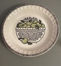 Vintage Royal China By Jeannette Green Apple 2” Deep Dish Pie Plate Recipe 11” picture