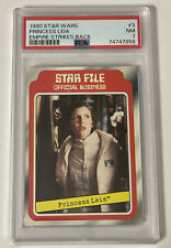 PRINCESS LEIA ORGANA 1980 Topps STAR WARS Star File #3 NM PSA 7 Carrie ESB picture