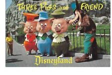Vintage Postcard Disneyland 3 pigs wolf picture
