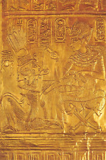 SMALL GOLD SHRINE THE TREASURES OF TUTANKHAMUN CAIRO 6 x 4 POSTCARD 6019c picture
