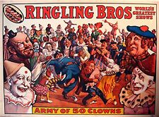 1960 Ringling Bros Circus World Museum Old Clown Poster picture