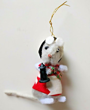 Vintage 1960s Christmas Ornament:  Missy Mouse Ready to Serve Coffee picture