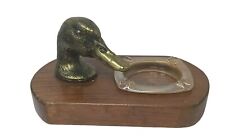 Vintage MCM Duck Head Ashtray Cornwall Wood Products  picture