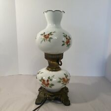 VINTAGE VICTORIAN STYLE Gone With The Wind Satin Glass LAMP Hand Painted 14 1/4” picture