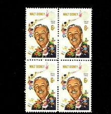 1968 WALT DISNEY Block of 4 Stamps Vintage U.S. Postage stamps #1355 picture