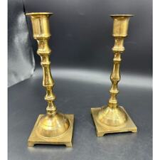 Set of 2 Brass Candlestick Candle Holders EUC Beautiful picture