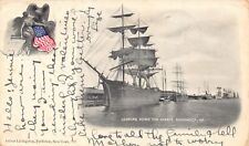GA~GEORGIA~BRUNSWICK~LOOKING DOWN THE HARBOR~SAILING SHIP~M.1906 (CREASED) picture