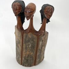 African Family Mozambique Hand Carved Wooden Solid Wood Statues Sculpture Art picture