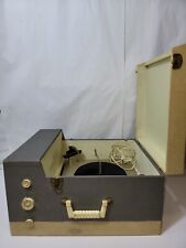 VTG 1957 Philco E-1370 3 Speed Portable Radio-Phonograph With 5 Tube AM Radio picture