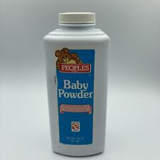 Vintage 1980’s Peoples Brand Baby Powder Bottle Talc DISCONTINUED Used 14oz picture
