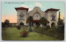 San Antonio Texas SP Depot Train Station Posted 1912 Divided Back Postcard picture