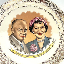 President Dwight D First Lady Mamie Eisenhower Portrait Plate 1950s Wall Decor picture