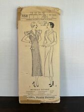 Vintage Pictorial Printed Sewing Pattern 7158 Size 14 1930s Wrap Dress FF Unused picture