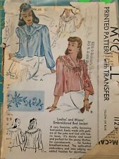 Vintage Sewing Pattern McCalls 1123 Women’s Bed Jackets SZ Small UNCUT 1944 picture