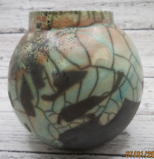 RARE~SIGNED SO or 50 STUNNING POTTERY BULBOUS VASE~ 3 1/2