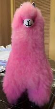 Unique Peruvian Alpaca- 100% Alpaca Fur - Handmade 13 In Tall Hot Pink Animal picture