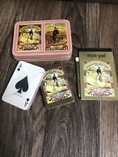 Double Card Deck Tin Howe Bicycles Tricycle Score Pad Pencil Set Pink *Unused D5 picture