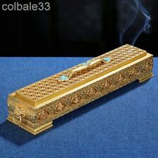 32cm Copper Eight auspicious horizontal incense burner Tibetan censer picture