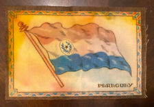 VINTAGE AMERICAN TOBACCO FELT BLANKET FLAG EARLY 1900’s Paraguay 5” X 8” picture