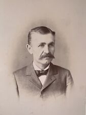 1897 Vtg Victorian Cabinet Card by Freeland Dapper Man Mustache - Milford NJ 874 picture