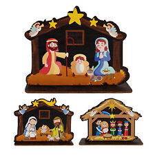Wooden Nativity Set Indoor Wooden Nativity Figures Christmas Ornament Religious  picture