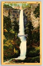 Postcard Multnomah Falls Benson Foot Bridge Columbia River Hwy., Oregon Unposted picture
