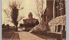 SALINAS CA COURTHOUSE, EPISCOPAL CHURCH antique picture postcard california 1910 picture
