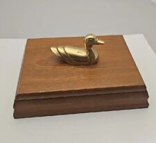Vintage 1980s Mallard Duck Playing Cards 2 Decks In Wooden Display Box Wood picture