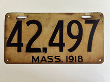 1918 Massachusetts License Plate All Original Paint Nice Condition picture
